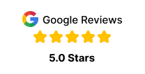 Google Reviews 5.0 star rating badge